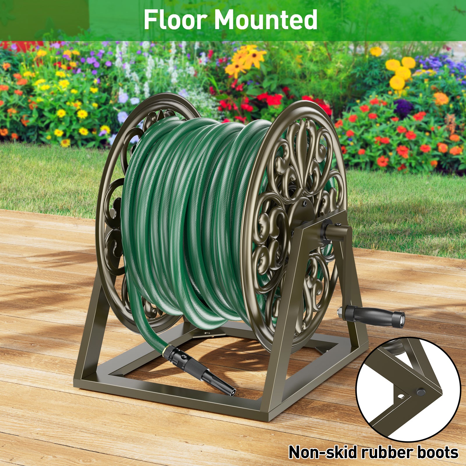 DualMount™ Decorative Garden Hose Reel