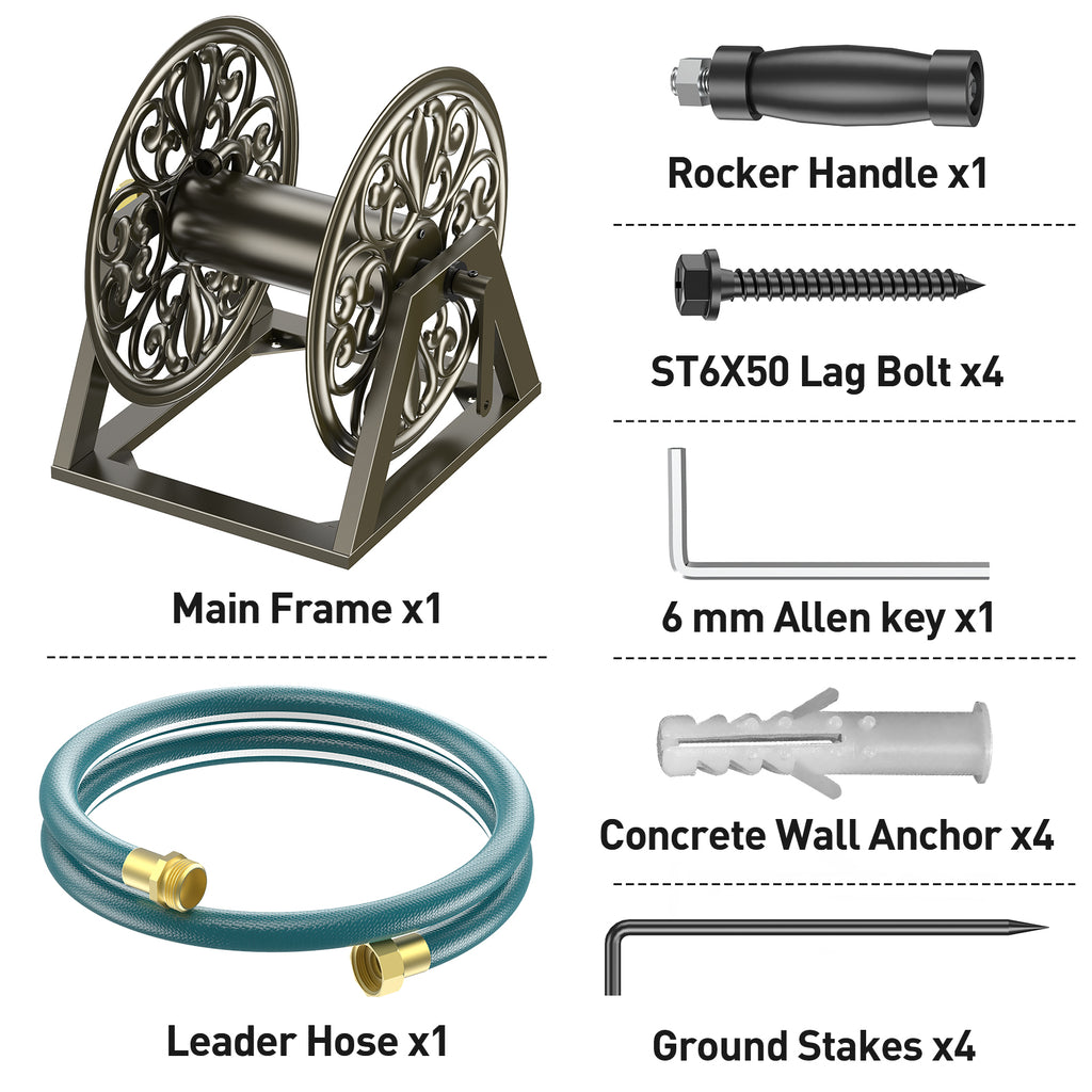 DualMount™ Decorative Garden Hose Reel